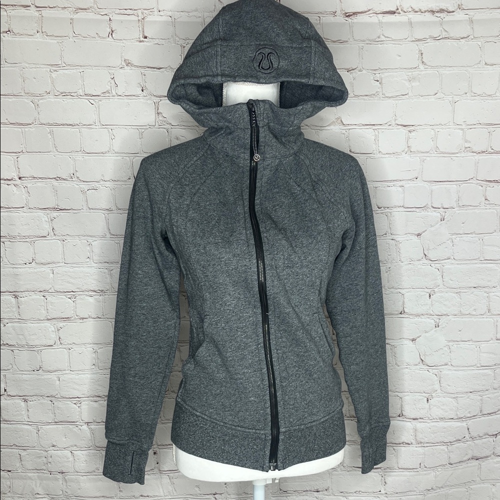 Lululemon Grey Scuba Hoodie Light Cotton Fleece